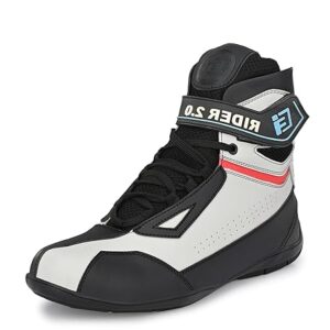 Eego Italy Mens Rider-2, Water Resistant Biker Boot/Motorcycle Riding Boot, Light Weight & Anti Slip Sole, Padded In Socks, 3M Reflectors, Walkable With Shin And Ankle Protection_Rider-2-Grey-8